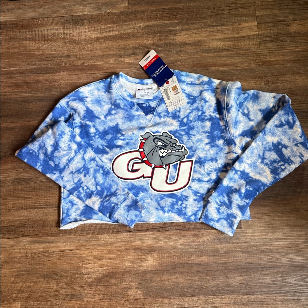 Blue Tie-dye Women’s Gonzaga Crop Sweatshirt